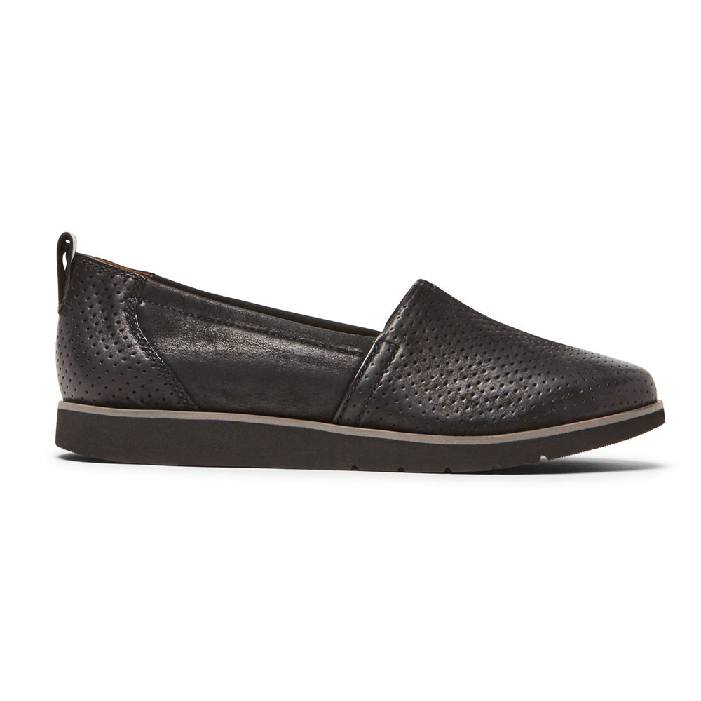 Rockport Slip-Ons Dame Svart - Cobb Hill Laci - UPKF53298